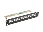 Пач панел Lanberg patch panel blank 12 port 1U 10" ftp for keystone modules black v2