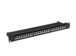 Пач панел Lanberg patch panel 24 port 1U 19" CAT.7 ftp with cable organizer shielded black
