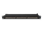Пач панел Lanberg patch panel 24 port 1U 19" CAT.7 ftp with cable organizer shielded black
