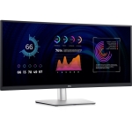 Монитор Dell P3424WE, 34" Curved, WQHD AG, IPS, 21:9, 5ms, 1000:1, 300 cd/m2, (3440x1440 ), 99% sRGB, HDMI, DP, USB-C PD of up to 90W, USB 3.2 hub, KVM ports, RJ45, ComfortView Plus, Height Adjustable, Swivel, Tilt, Black