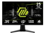 Монитор MSI MAG 255F E20, 24.5", 0.5ms, 200Hz, Rapid IPS, 1920x1080 (FHD), 16:9, AMD FreeSync Premium, 79% DCI-P3, AG, HDR Ready, 300 nits, 1000:1, DCR 100M:1, DP(1.2a), 2xHDMI 2.0b, Tilt, VESA, Black, 3.24kg