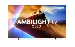 Телевизор Philips 55OLED770/12, 55" UHD 4K OLED 120Hz Ultra-low lag, 3840x2160, DVB-T/T2/C/S/S2, Ambilight 3, HDR10+, Titan OS, Dolby Vision, Atmos, DTS:X, P5 Perfect Picture /Al, BT 5.2, 4*HDMI, VRR, 2* USB, 802.11ac,  20W RMS